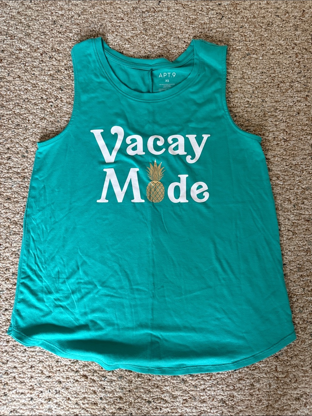 Apt. 9 Teal Vacay Mode Pineapple Graphic Tank